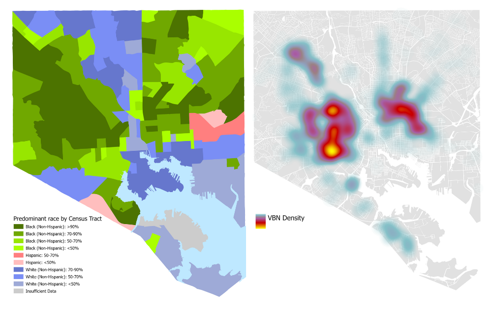 Race Map with Density of Vacant Building Notices